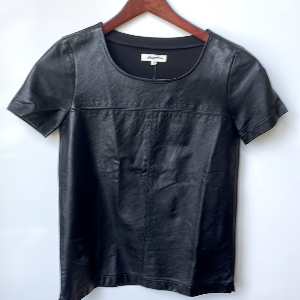 Madewell Black leather top